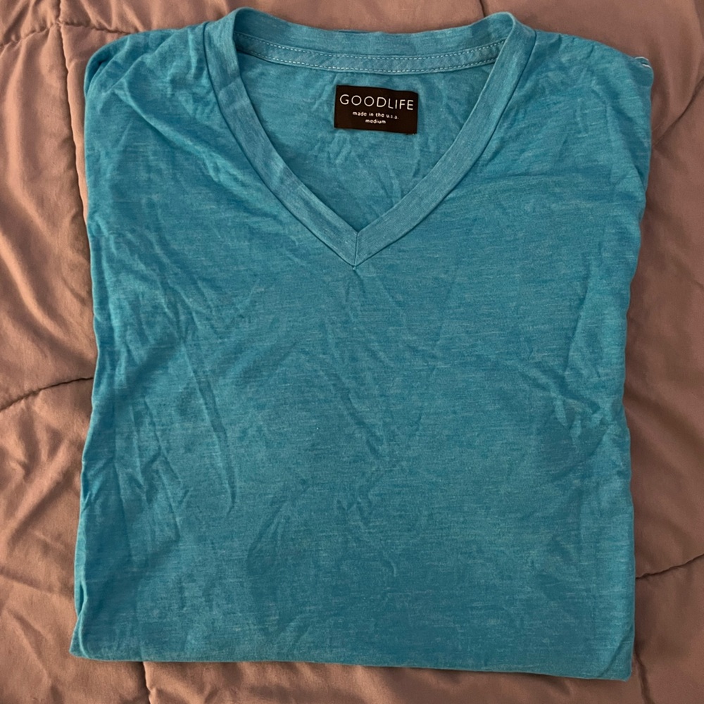 Men’s blue GOODLIFE v-neck tshirt